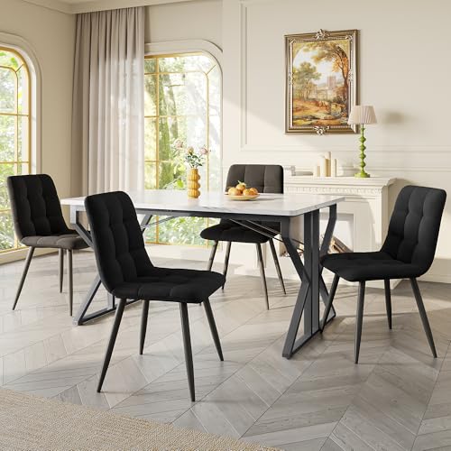 Pangshiyuan Esstisch mit Metallbeinen, 119x70 cm Marmoroptik Tisch, Schwarze Eisenbeine, Minimalistisches Design, Küchentisch, Esszimmer, Wohnzimmer, für 4 Personen, Weiß/Grau Pangshiyuan Esstisch mit Metallbeinen, 119x70 cm Marmoroptik Tisch, Schwarze Eisenbeine, Minimalistisches Design, Küchentisch, Esszimmer, Wohnzimmer, für 4 Personen, Weiß/Grau von Pangshiyuan