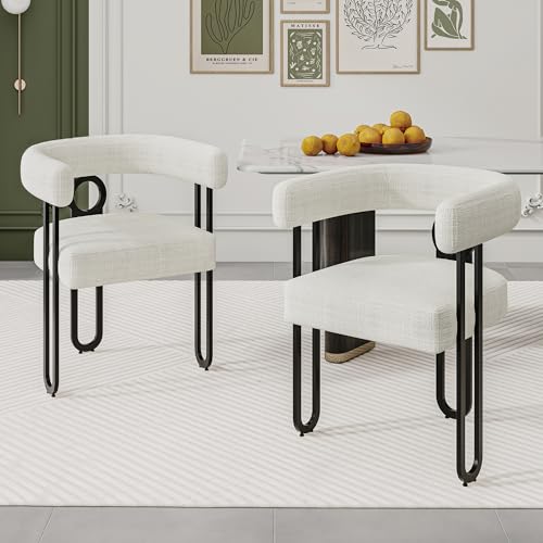 Pangshiyuan Esszimmerstuhl 2er Set mit Chenille, Rundrücken Design, ergonomisch gepolstert, Bequeme Küchenstühle, Retro Esszimmerstühle, Wohnzimmerstühle, Beige, 60x51x72cm Pangshiyuan Esszimmerstuhl 2er Set mit Chenille, Rundrücken Design, ergonomisch gepolstert, Bequeme Küchenstühle, Retro Esszimmerstühle, Wohnzimmerstühle, Beige, 60x51x72cm von Pangshiyuan