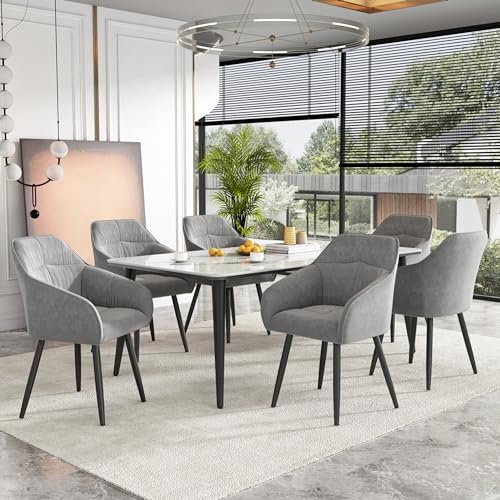 Pangshiyuan Esszimmerstuhl Set mit 6 Stühlen, Samt Polsterstuhl mit Metallbeinen, Ergonomische Rückenlehne, Höhenverstellbare Füße, Beige Samt, Für Esszimmer, Wohnzimmer & Büro Pangshiyuan Esszimmerstuhl Set mit 6 Stühlen, Samt Polsterstuhl mit Metallbeinen, Ergonomische Rückenlehne, Höhenverstellbare Füße, Beige Samt, Für Esszimmer, Wohnzimmer & Büro von Pangshiyuan