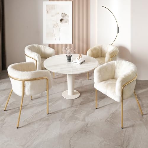 Pangshiyuan Freizeitstuhl 4er Set mit Kaninchendaunenimitat, Vier Metallbeine, Vielseitig, Modernes Design, Beige, Ideal für Wohnzimmer, Schlafzimmer oder Esszimmer Pangshiyuan Freizeitstuhl 4er Set mit Kaninchendaunenimitat, Vier Metallbeine, Vielseitig, Modernes Design, Beige, Ideal für Wohnzimmer, Schlafzimmer oder Esszimmer von Pangshiyuan