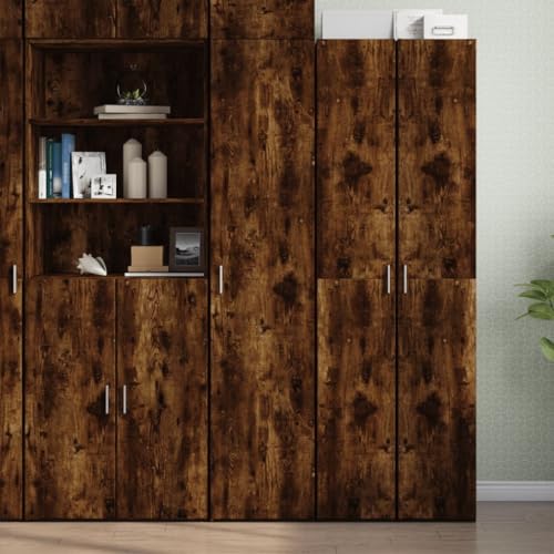 Pangshiyuan Highboard Sonoma-Eiche, Holzwerkstoff, Viel Stauraum, Benutzerfreundliche Griffe, Pflegeleicht, 40x42,5x185 cm von Pangshiyuan
