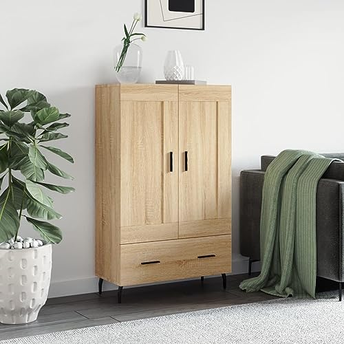 Pangshiyuan Highboard mit Holzwerkstoff, 2 Türen und 4 Fächern, Modernes Sideboard in Sonoma-Eiche, Stilvolles Wohnzimmer-Schrank mit Stauraum, 69.5W x 31D x 115H cm Pangshiyuan Highboard mit Holzwerkstoff, 2 Türen und 4 Fächern, Modernes Sideboard in Sonoma-Eiche, Stilvolles Wohnzimmer-Schrank mit Stauraum, 69.5W x 31D x 115H cm von Pangshiyuan