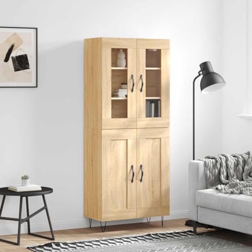 Pangshiyuan Highboard mit Holzwerkstoff in Sonoma-Eiche, Modernes Sideboard mit Highboard-Aufsatz, Stauraum für Wohnzimmer, Schlafzimmer, Küche, 69.5W x 34D x 180H cm Pangshiyuan Highboard mit Holzwerkstoff in Sonoma-Eiche, Modernes Sideboard mit Highboard-Aufsatz, Stauraum für Wohnzimmer, Schlafzimmer, Küche, 69.5W x 34D x 180H cm von Pangshiyuan