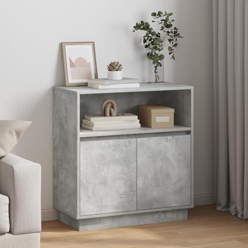 Pangshiyuan LED Sideboard Sonoma Eiche mit Schublade, Regalen, RGB-LED-Beleuchtung, modernes Design, für Wohnzimmer und Esszimmer, 71x34.5x75 cm, Holzwerkstoff, Matte Oberfläche Pangshiyuan LED Sideboard Sonoma Eiche mit Schublade, Regalen, RGB-LED-Beleuchtung, modernes Design, für Wohnzimmer und Esszimmer, 71x34.5x75 cm, Holzwerkstoff, Matte Oberfläche von Pangshiyuan