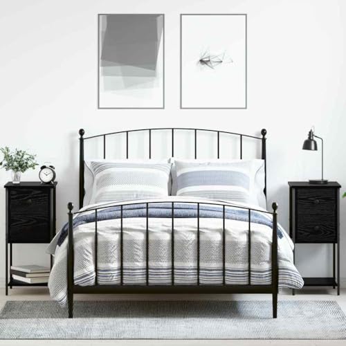 Pangshiyuan Nachttisch 2er Set aus Holzwerkstoff mit Schublade und Regal, Moderne Nachttische in Schwarzeiche-Optik, Platzsparendes Design für Schlafzimmer, 32W x 42D x 70H cm Pangshiyuan Nachttisch 2er Set aus Holzwerkstoff mit Schublade und Regal, Moderne Nachttische in Schwarzeiche-Optik, Platzsparendes Design für Schlafzimmer, 32W x 42D x 70H cm von Pangshiyuan