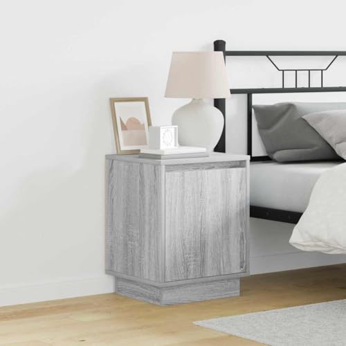 Pangshiyuan Nachttisch Set mit LED Beleuchtung, 2 Stück, Grau, Modernes Design mit 2 Schubladen, Holzwerkstoff, Schlafzimmer Kommode, 39W x 34.5D x 50H cm Pangshiyuan Nachttisch Set mit LED Beleuchtung, 2 Stück, Grau, Modernes Design mit 2 Schubladen, Holzwerkstoff, Schlafzimmer Kommode, 39W x 34.5D x 50H cm von Pangshiyuan