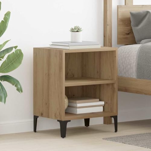 Pangshiyuan Nachttisch aus Eiche Holzwerkstoff mit 2 Regalen, Handwerklich Strukturierte Oberfläche, Moderner Beistelltisch, Schlafzimmer Kommode, 40W x 30D x 50H cm Pangshiyuan Nachttisch aus Eiche Holzwerkstoff mit 2 Regalen, Handwerklich Strukturierte Oberfläche, Moderner Beistelltisch, Schlafzimmer Kommode, 40W x 30D x 50H cm von Pangshiyuan