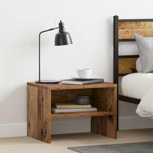 Pangshiyuan Nachttisch aus Holzwerkstoff im Altholz-Look mit Regal, Rustikaler Landhausstil, Kompakter Beistelltisch für Schlafzimmer, Wohnzimmer oder Flur, 40W x 40D x 30H cm Pangshiyuan Nachttisch aus Holzwerkstoff im Altholz-Look mit Regal, Rustikaler Landhausstil, Kompakter Beistelltisch für Schlafzimmer, Wohnzimmer oder Flur, 40W x 40D x 30H cm von Pangshiyuan