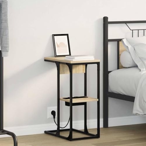 Pangshiyuan Nachttisch aus Holzwerkstoff mit Regal, Modernes Design in Sonoma Eiche, Praktischer Beistelltisch für Schlafzimmer, Wohnzimmer oder Gästezimmer, 41.5W x 26D x 60.5H cm Pangshiyuan Nachttisch aus Holzwerkstoff mit Regal, Modernes Design in Sonoma Eiche, Praktischer Beistelltisch für Schlafzimmer, Wohnzimmer oder Gästezimmer, 41.5W x 26D x 60.5H cm von Pangshiyuan