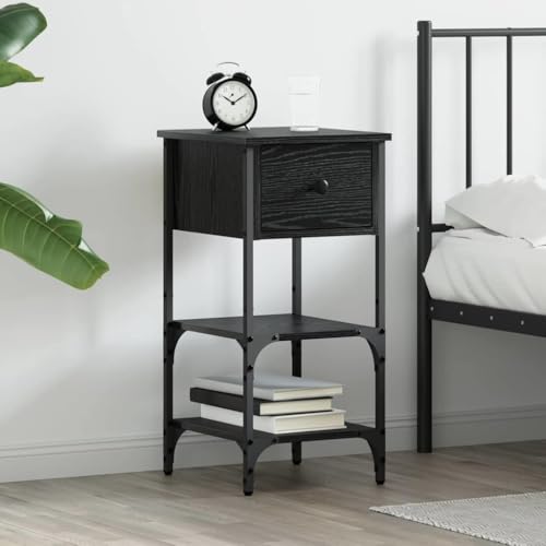 Pangshiyuan Nachttisch mit 2 Schubladen in Schwarz-Eiche, Moderner Beistelltisch mit Stauraum, Schlafzimmermöbel, Kommode mit Metallbeinen, 34W x 36D x 70H cm Pangshiyuan Nachttisch mit 2 Schubladen in Schwarz-Eiche, Moderner Beistelltisch mit Stauraum, Schlafzimmermöbel, Kommode mit Metallbeinen, 34W x 36D x 70H cm von Pangshiyuan