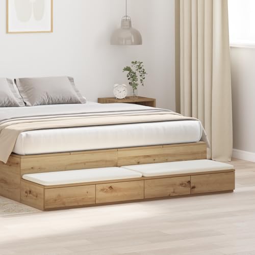 Pangshiyuan Nachttisch mit 3 Schubladen, Holzwerkstoff, Artisan Eiche Finish, minimalistisches Design, Stauraum, Schlafzimmer, Braun, 150x36.5x16.5 cm Pangshiyuan Nachttisch mit 3 Schubladen, Holzwerkstoff, Artisan Eiche Finish, minimalistisches Design, Stauraum, Schlafzimmer, Braun, 150x36.5x16.5 cm von Pangshiyuan