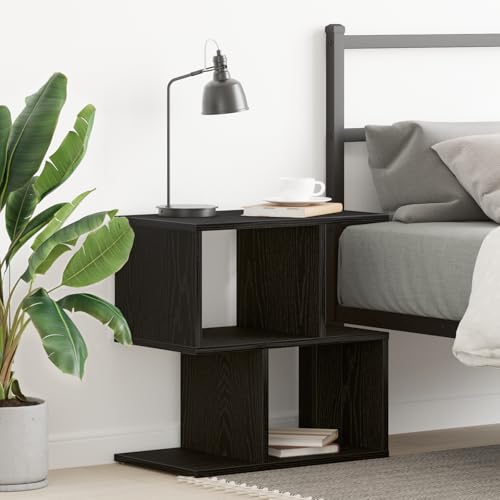 Pangshiyuan Nachttisch mit Metallbeinen, Schwarz Eiche, 2 Regale, Matte Oberfläche, 50x30x51.5 cm, Modernes Design Pangshiyuan Nachttisch mit Metallbeinen, Schwarz Eiche, 2 Regale, Matte Oberfläche, 50x30x51.5 cm, Modernes Design von Pangshiyuan