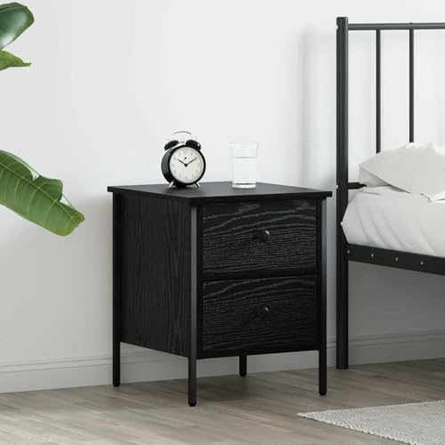 Pangshiyuan Nachttisch mit Schublade in Schwarz Eiche, Moderner Beistelltisch mit Metallgestell, Minimalistisches Design, Stauraum, Schlafzimmer Kommode, 40W x 42D x 50H cm Pangshiyuan Nachttisch mit Schublade in Schwarz Eiche, Moderner Beistelltisch mit Metallgestell, Minimalistisches Design, Stauraum, Schlafzimmer Kommode, 40W x 42D x 50H cm von Pangshiyuan
