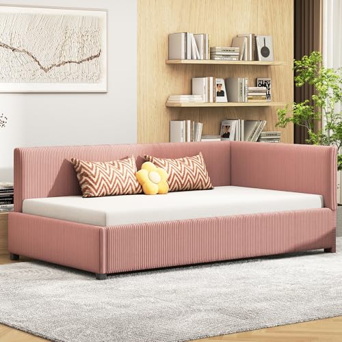 Pangshiyuan Polsterbett 90x200 cm mit Lattenrost, Multifunktionales Schlafsofa mit USB-Anschluss, Samtstoff, Rosa, Klassisches Design, für Kinderzimmer, Gästezimmer, Wohnzimmer Pangshiyuan Polsterbett 90x200 cm mit Lattenrost, Multifunktionales Schlafsofa mit USB-Anschluss, Samtstoff, Rosa, Klassisches Design, für Kinderzimmer, Gästezimmer, Wohnzimmer von Pangshiyuan