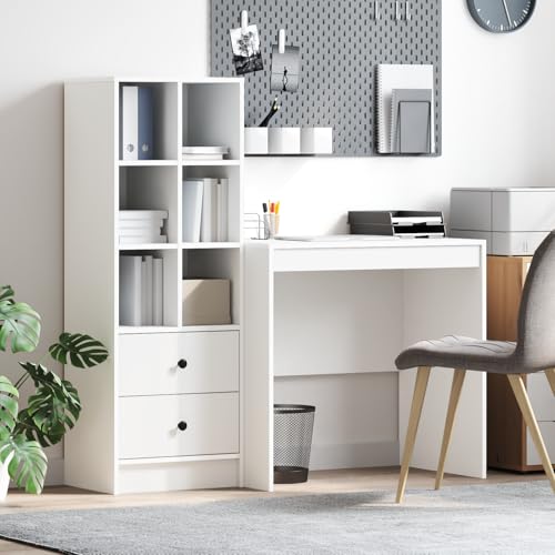 Pangshiyuan Schreibtisch mit Stauraum, Holzwerkstoff, Weiß, Kompakt, Viel Stauraum, Kratzfest, Für Home Office, 80x50x75 cm Pangshiyuan Schreibtisch mit Stauraum, Holzwerkstoff, Weiß, Kompakt, Viel Stauraum, Kratzfest, Für Home Office, 80x50x75 cm von Pangshiyuan