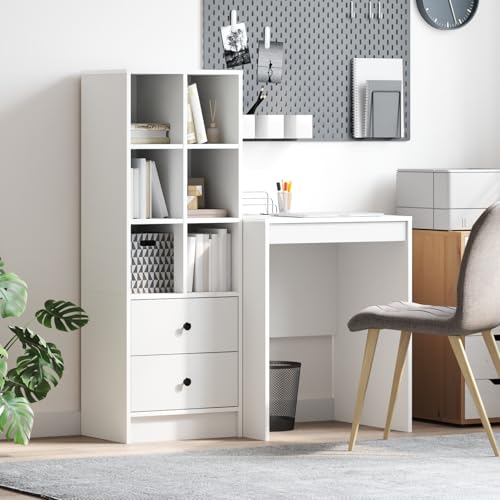 Pangshiyuan Schreibtisch mit Stauraum aus Spanplatte, Weiß, Kratzfest, Kompakte Größe, Viel Stauraum, Für Home Office, 100x40x75 cm Pangshiyuan Schreibtisch mit Stauraum aus Spanplatte, Weiß, Kratzfest, Kompakte Größe, Viel Stauraum, Für Home Office, 100x40x75 cm von Pangshiyuan
