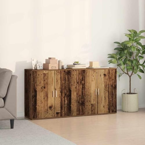 Pangshiyuan Sideboard 2-türig Altholz Optik Rustikal, Holzwerkstoff Wohnzimmer Sideboard, Esszimmer Schrank mit 4 Türen, Stauraum Möbel für Küche & Wohnen, 79W x 38D x 80H cm Pangshiyuan Sideboard 2-türig Altholz Optik Rustikal, Holzwerkstoff Wohnzimmer Sideboard, Esszimmer Schrank mit 4 Türen, Stauraum Möbel für Küche & Wohnen, 79W x 38D x 80H cm von Pangshiyuan