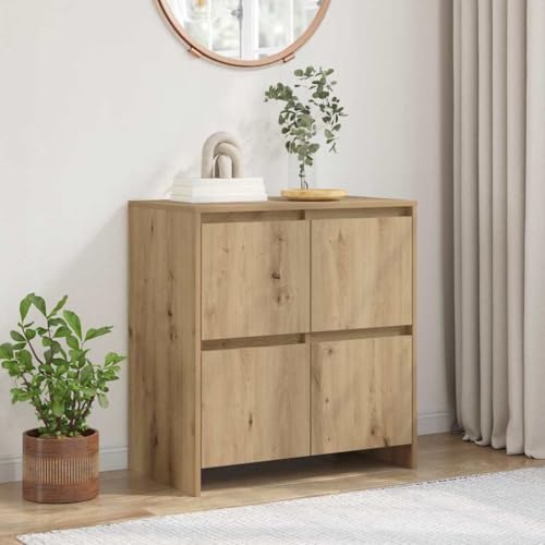 Pangshiyuan Sideboard Eiche Landhausstil mit 4 Türen, Rustikales Buffet aus Holzwerkstoff für Esszimmer & Wohnzimmer, Massives Design mit Verwitterter Optik, 70W x 41D x 75H cm Pangshiyuan Sideboard Eiche Landhausstil mit 4 Türen, Rustikales Buffet aus Holzwerkstoff für Esszimmer & Wohnzimmer, Massives Design mit Verwitterter Optik, 70W x 41D x 75H cm von Pangshiyuan