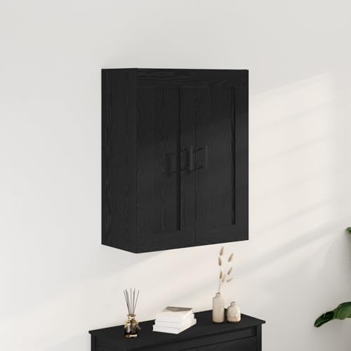 Pangshiyuan Sideboard aus Holzwerkstoff, 2 Türen, verstellbare Regale, modernes Design, Stauraum für Esszimmer, schwarzes Eichen-Finish, 69.5x34x90 cm Pangshiyuan Sideboard aus Holzwerkstoff, 2 Türen, verstellbare Regale, modernes Design, Stauraum für Esszimmer, schwarzes Eichen-Finish, 69.5x34x90 cm von Pangshiyuan