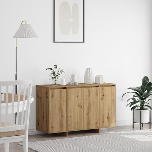 Pangshiyuan Sideboard aus Holzwerkstoff mit Massivholz Eiche Akzenten, 3 Türen, 5 verstellbare Regale, modernes Design, Stauraum für Geschirr, Wohnzimmer, braun, 120 x 41 x 75 cm Pangshiyuan Sideboard aus Holzwerkstoff mit Massivholz Eiche Akzenten, 3 Türen, 5 verstellbare Regale, modernes Design, Stauraum für Geschirr, Wohnzimmer, braun, 120 x 41 x 75 cm von Pangshiyuan