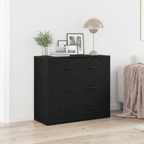 Pangshiyuan Sideboard aus massiver Eiche, Modernes Buffet mit 3 Schubladen, Stauraum Möbel für Wohnzimmer und Esszimmer, Schwarze Eiche, 80 x 33 x 70 cm Pangshiyuan Sideboard aus massiver Eiche, Modernes Buffet mit 3 Schubladen, Stauraum Möbel für Wohnzimmer und Esszimmer, Schwarze Eiche, 80 x 33 x 70 cm von Pangshiyuan