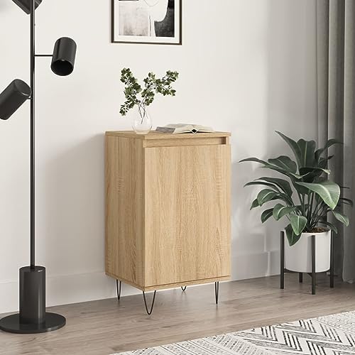 Pangshiyuan Sideboard mit 2 Fächern und Metallbeinen, Holzwerkstoff in Sonoma-Eiche, Modernes Lowboard für Wohnzimmer, Flur oder Schlafzimmer, 40W x 35D x 70H cm von Pangshiyuan