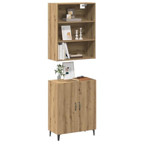 Pangshiyuan Sideboard mit 3 Türen, Holzwerkstoff, Stauraum, Präsentationsfläche, Artisan-Eiche, 90.5x30x70 cm Pangshiyuan Sideboard mit 3 Türen, Holzwerkstoff, Stauraum, Präsentationsfläche, Artisan-Eiche, 90.5x30x70 cm von Pangshiyuan
