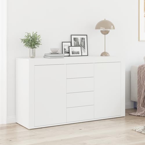 Pangshiyuan Sideboard mit MDF, 3 Schubladen, 2 Türen, Modernes Design, Viel Stauraum, Weiß, 120 x 36 x 69 cm Pangshiyuan Sideboard mit MDF, 3 Schubladen, 2 Türen, Modernes Design, Viel Stauraum, Weiß, 120 x 36 x 69 cm von Pangshiyuan