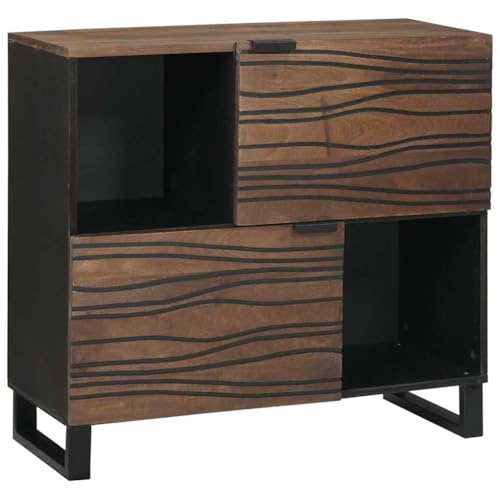 Pangshiyuan Sideboard mit Massivem Mangoholz, Rustikales Design mit Eisenbeinen, 2 Türen & Stauraum, Wohnzimmer Sideboard, Esszimmer Schrank, Braun, 80W x 33D x 75H cm Pangshiyuan Sideboard mit Massivem Mangoholz, Rustikales Design mit Eisenbeinen, 2 Türen & Stauraum, Wohnzimmer Sideboard, Esszimmer Schrank, Braun, 80W x 33D x 75H cm von Pangshiyuan