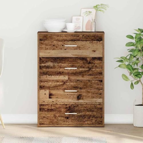 Pangshiyuan Sideboard mit Schubladen aus Holzwerkstoff, Rustikales Design, Buffet-Tisch für Esszimmer und Wohnzimmer, Altholz Optik, 60W x 31D x 84H cm Pangshiyuan Sideboard mit Schubladen aus Holzwerkstoff, Rustikales Design, Buffet-Tisch für Esszimmer und Wohnzimmer, Altholz Optik, 60W x 31D x 84H cm von Pangshiyuan