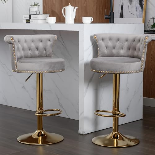 Pangshiyuan Swivel Bar Stools 2 Stück Set Verstellbare Zähler Höhe Stühle mit Fußstütze für Küche, Esszimmer 2PC/Set Büro Lounge Bar Dinner Party Gathering von Pangshiyuan