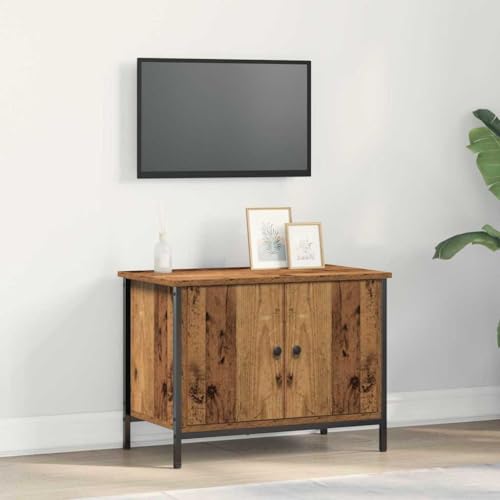 Pangshiyuan TV-Schrank aus Holzwerkstoff im Altholz-Look, Schlankes Design mit 2 Klapptüren, Moderner Mediaschrank für Wohnzimmer, Kompakt und Stilvoll, 60W x 35D x 45H cm Pangshiyuan TV-Schrank aus Holzwerkstoff im Altholz-Look, Schlankes Design mit 2 Klapptüren, Moderner Mediaschrank für Wohnzimmer, Kompakt und Stilvoll, 60W x 35D x 45H cm von Pangshiyuan