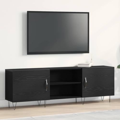 Pangshiyuan TV-Schrank aus schwarzer Eiche mit 2 Türen und Stauraum, Moderner Fernsehschrank für Wohnzimmer, Schlafzimmer oder Büro, Holzwerkstoff, 150W x 30D x 50H cm Pangshiyuan TV-Schrank aus schwarzer Eiche mit 2 Türen und Stauraum, Moderner Fernsehschrank für Wohnzimmer, Schlafzimmer oder Büro, Holzwerkstoff, 150W x 30D x 50H cm von Pangshiyuan