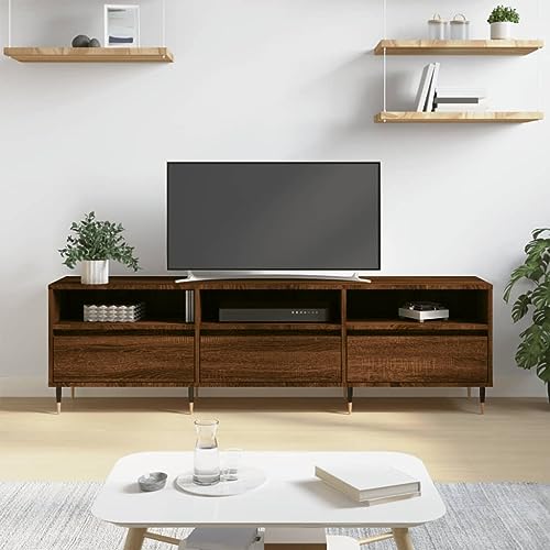 Pangshiyuan TV-Schrank mit 6 Fächern, Braun Eichen-Optik, Holzwerkstoff & Eisenbeinen, Stabiles Sideboard für Wohnzimmer oder Schlafzimmer, 150W x 30D x 44.5H cm Pangshiyuan TV-Schrank mit 6 Fächern, Braun Eichen-Optik, Holzwerkstoff & Eisenbeinen, Stabiles Sideboard für Wohnzimmer oder Schlafzimmer, 150W x 30D x 44.5H cm von Pangshiyuan