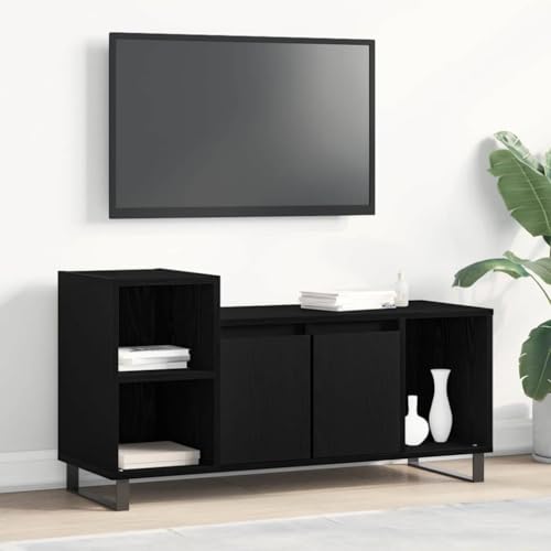 Pangshiyuan TV-Schrank mit Holzwerkstoff, Moderner TV-Ständer in Schwarz Eiche Optik, 2 Schiebetüren, 4 Fächer, Wohnzimmer Möbel, 100W x 35D x 55H cm Pangshiyuan TV-Schrank mit Holzwerkstoff, Moderner TV-Ständer in Schwarz Eiche Optik, 2 Schiebetüren, 4 Fächer, Wohnzimmer Möbel, 100W x 35D x 55H cm von Pangshiyuan