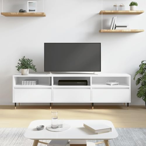 Pangshiyuan TV Stand with 6 Compartments, Engineered Wood, Storage Cabinet, Media Console, Modern Design, White, 150 x 30 x 44.5cm, Easy Assembly Pangshiyuan TV Stand with 6 Compartments, Engineered Wood, Storage Cabinet, Media Console, Modern Design, White, 150 x 30 x 44.5cm, Easy Assembly von Pangshiyuan