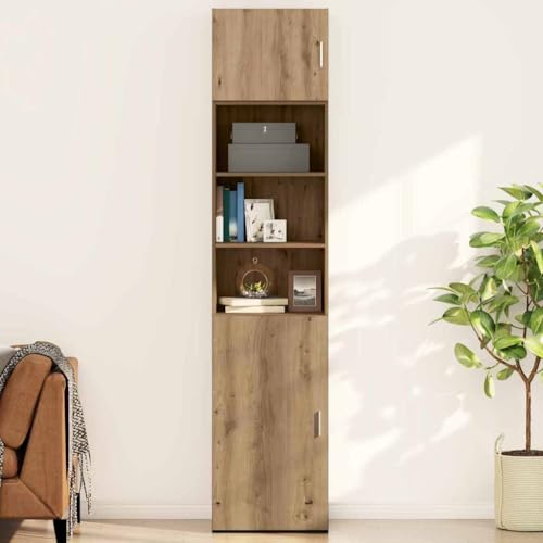 Pangshiyuan Wandschrank aus Eichenoptik Holzwerkstoff mit rustikalem Design, 1 Tür, Stauraum für Bücher und Deko, Wohnzimmer Schlafzimmer Flur, 50W x 42.5D x 40H cm Pangshiyuan Wandschrank aus Eichenoptik Holzwerkstoff mit rustikalem Design, 1 Tür, Stauraum für Bücher und Deko, Wohnzimmer Schlafzimmer Flur, 50W x 42.5D x 40H cm von Pangshiyuan