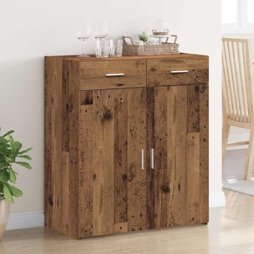 Sideboard Buffet Schrank aus Holzwerkstoff im Altholz Design, Moderner Esszimmerschrank mit 2 Schubladen & 2 Türen, Stauraum für Geschirr & Besteck, Wohnzimmer Aufbewahrung, 80W x 42.5D x 93.5H cm Sideboard Buffet Schrank aus Holzwerkstoff im Altholz Design, Moderner Esszimmerschrank mit 2 Schubladen & 2 Türen, Stauraum für Geschirr & Besteck, Wohnzimmer Aufbewahrung, 80W x 42.5D x 93.5H cm von Pangshiyuan