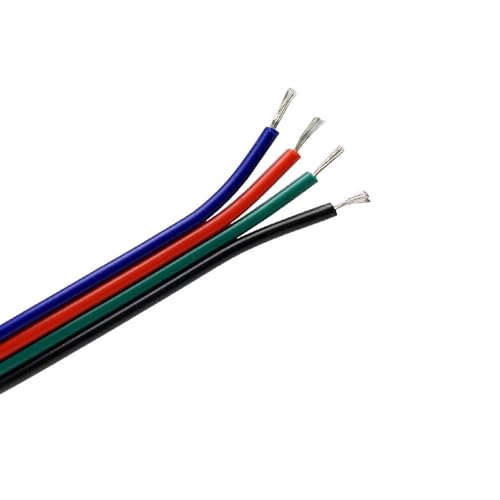 Pangyoo Elektrischer Draht 3-poliges LED-Kabel, 2/3/4/5/6-poliges Lichtverlängerungskabel, RGB-Elektrokabel(Color:4 Pin,Size:5m) von Pangyoo