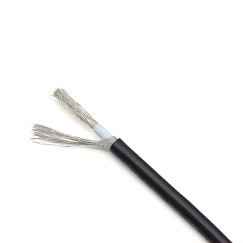 Pangyoo Elektrischer Draht 5 Meter elektronisches Signalabschirmungskabel, 28 AWG 10 AWG einadriger Kupferkanal-Audio-abgeschirmter Draht UL1185 (Color : Schwarz, Size : 16AWG) von Pangyoo