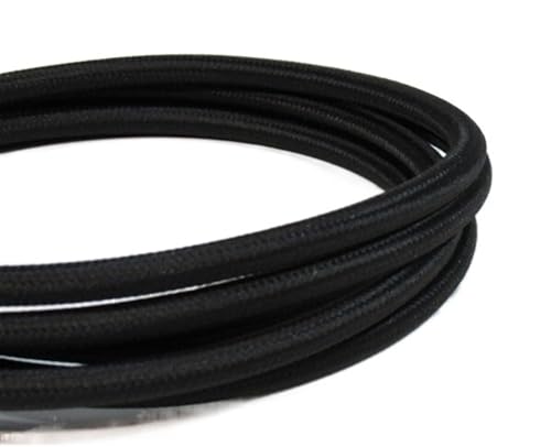 Pangyoo Elektrischer Draht Verdrilltes Kabel for Pendelleuchten, 2 x 0,75 mm Draht for Pendelleuchten, Textil-Overhead-Elektrokabel, 2 m/5 m/10 m(Color:Black color,Size:20meter) von Pangyoo
