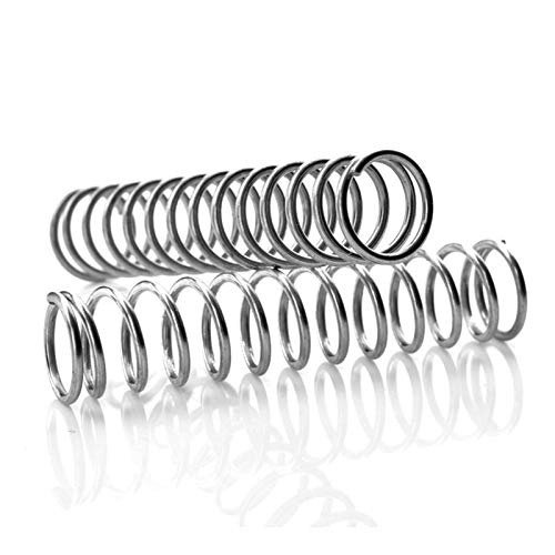 Pangyoo PYouo-Druckfeder, 10PCS, Stahldruckfeder, Draht Dia 0.7mm Außen-Ø 8mm Länge 10-50mm, Federn Zubehör (Length : 0.7x8x45mm) von Pangyoo