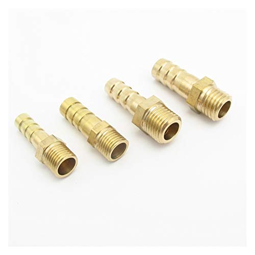 Pangyoo PYouo-Messing Schlauchverbinder 4pcs Messingrohrfitting Kupplung-Stecker-Adapter Splicer, 4mm 6mm 8mm 10mm OD Schlauchanschluss M8 x M10 M12 metrisch Außengewinde Dickes Material von Pangyoo