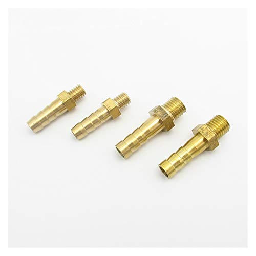 Pangyoo PYouo-Messing Schlauchverbinder 5PCS, 2.5mm 3mm 4mm 5mm 6mm 8mm 10mm OD Schlauchanschluss M3 M4 M5 M6 M8 Metric Außengewinde Messing Rohrfitting, Dickes Material (Color : M5 to 5mm) von Pangyoo