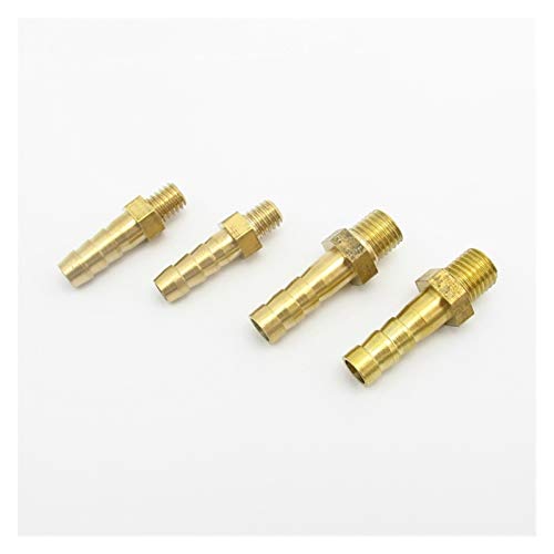 Pangyoo PYouo-Messing Schlauchverbinder 5PCS, 2.5mm 3mm 4mm 5mm 6mm 8mm 10mm OD Schlauchanschluss M3 M4 M5 M6 M8 Metric Außengewinde Messing Rohrfitting, Dickes Material (Color : M8x1 to 4mm) von Pangyoo