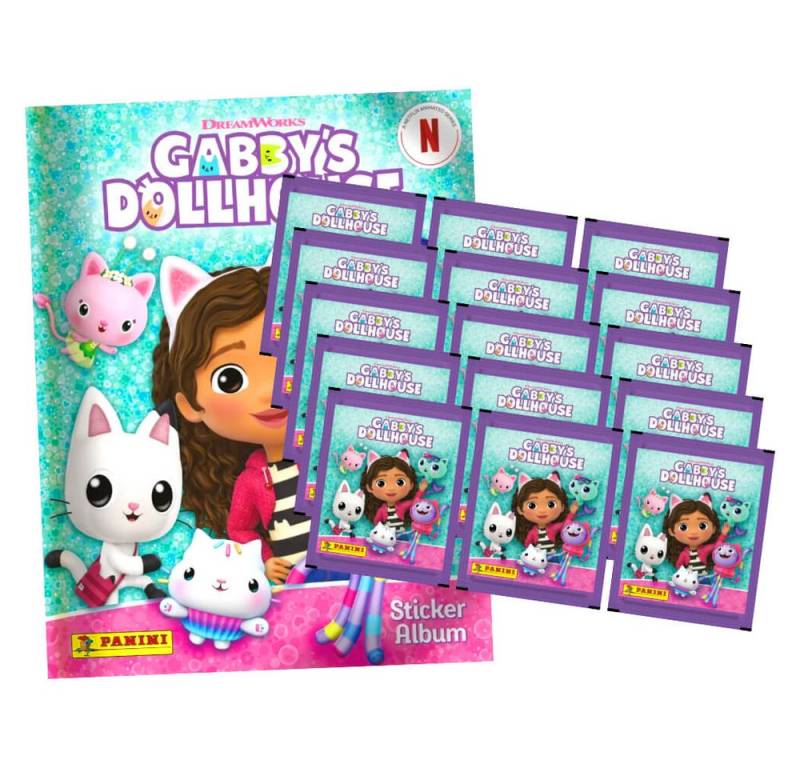 Panini Sticker Gabby's Doolhouse Sticker - Sammelsticker - 1 Album + 15 Tüten, Gabby's Doolhouse - Sammelsticker - 1 Album + 15 Tüten von Panini