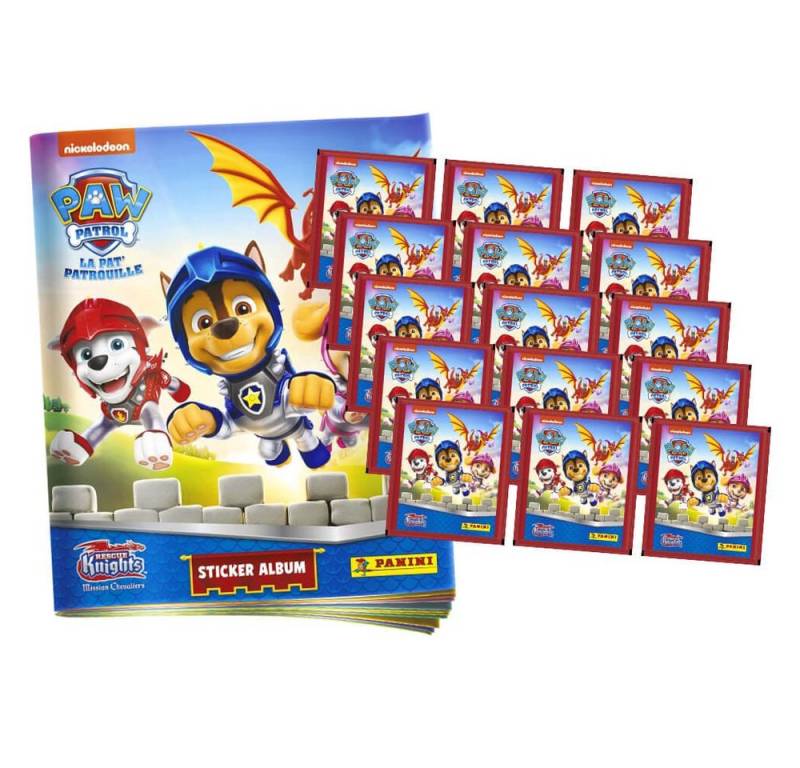 Panini Sticker Panini Paw Patrol Sticker - Rescue Knights (2023) - 1 Album + 15 Tüten, (Set), Paw Patrol - Rescue Knights 2023 - 1 Album + 15 Tüten Sammelsticker von Panini