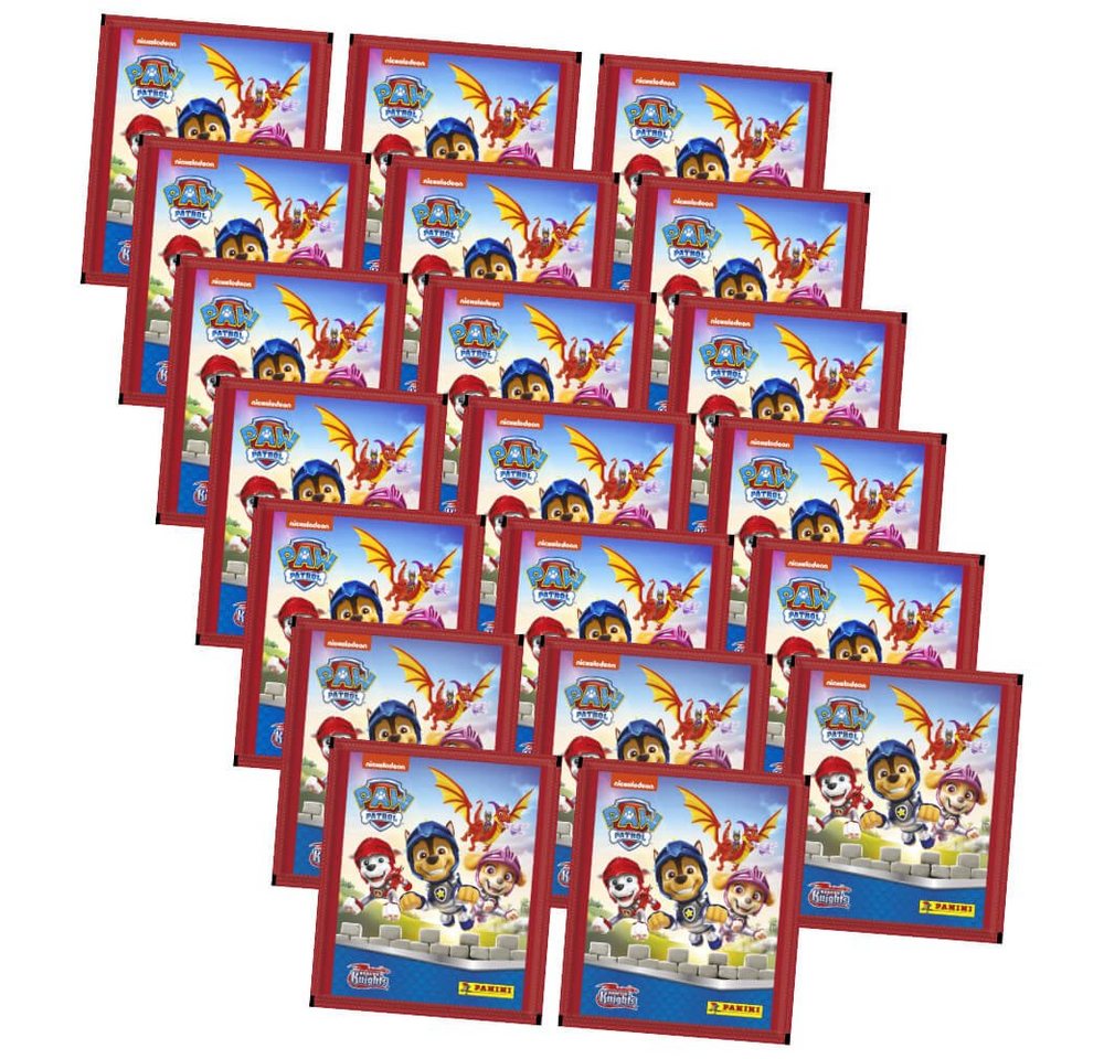 Panini Sticker Panini Paw Patrol Sticker - Rescue Knights (2023) - 20 Tüten Sammelsti, (Set), Paw Patrol - Rescue Knights 2023 - 20 Tüten Sammelsticker von Panini
