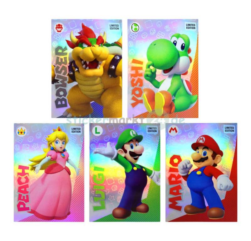 Panini Sticker Panini Super Mario Sticker - Play Time - Limited Edition Card - Bowser, (Set), Mario von Panini
