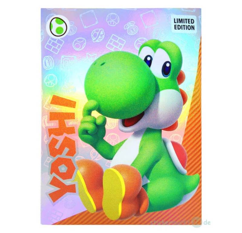 Panini Sticker Panini Super Mario Sticker - Play Time - Limited Edition Card - Yoshi, (Set), Super Mario - Play Time - Limited Edition Yoshi von Panini